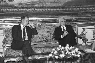 Incontro del Presidente della Repubblica Francesco Cossiga con il Presidente degli Stati Uniti George Bush