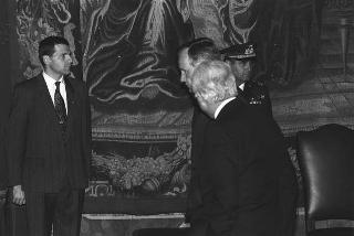 Incontro del Presidente della Repubblica Francesco Cossiga con il Presidente degli Stati Uniti George Bush