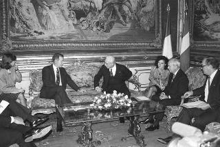 Incontro del Presidente della Repubblica Francesco Cossiga con il Presidente degli Stati Uniti George Bush