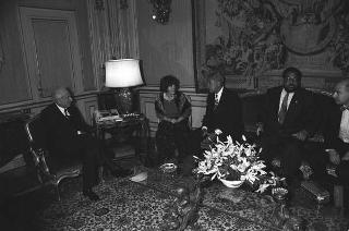 Incontro del Presidente della Repubblica Francesco Cossiga con David N. Dinkins, sindaco di New York