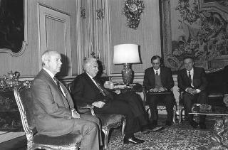 Incontro del Presidente della Repubblica Francesco Cossiga con Andrei Kozyrev, ministro degli esteri della Repubblica Russa