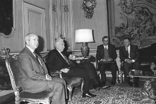 Incontro del Presidente della Repubblica Francesco Cossiga con Andrei Kozyrev, ministro degli esteri della Repubblica Russa