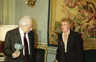 Incontro del Presidente della Repubblica Francesco Cossiga con Margherita Boniver, ministro per l'immigrazione e gli italiani all'estero