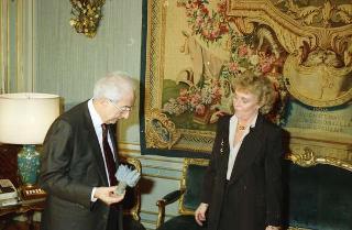 Incontro del Presidente della Repubblica Francesco Cossiga con Margherita Boniver, ministro per l'immigrazione e gli italiani all'estero