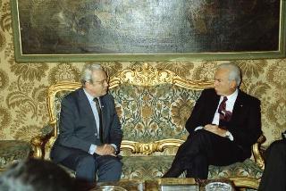 Incontro del Presidente della Repubblica Francesco Cossiga con Javier Perez de Cuellar, Segretario generale dell'ONU