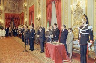 Cerimonia di consegna della Medaglia d'argento al valor civile all'on. Margherita Boniver, ministro per gli italiani all'estero e per l'immigrazione
