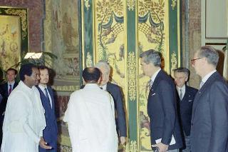 Il Presidente della Repubblica Francesco Cossiga riceve Addis Alem Balema, nuovo ambasciatore di Etiopia per la presentazione lettere credenziali
