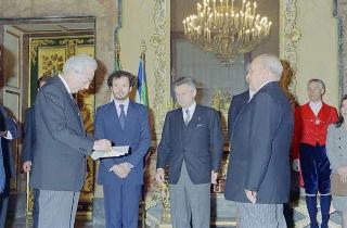 Il Presidente della Repubblica Francesco Cossiga riceve Rodolfo Aleman Zubieta, nuovo ambasciatore della Repubblica di Panama per la presentazione lettere credenziali