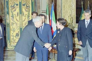 Il Presidente della Repubblica Francesco Cossiga riceve Rodolfo Aleman Zubieta, nuovo ambasciatore della Repubblica di Panama per la presentazione lettere credenziali