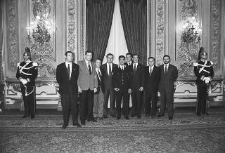 Incontro del Presidente della Repubblica Francesco Cossiga con Arrigo Gattai, presidente del CONI, con gli atleti, i tecnici e i dirigenti che hanno partecipato ai XVI Giochi Olimpici invernali di Albertville