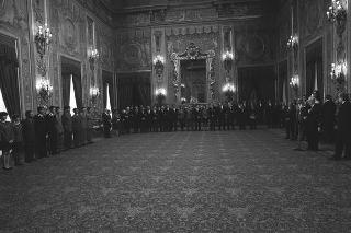 Incontro del Presidente della Repubblica Francesco Cossiga con Arrigo Gattai, presidente del CONI, con gli atleti, i tecnici e i dirigenti che hanno partecipato ai XVI Giochi Olimpici invernali di Albertville
