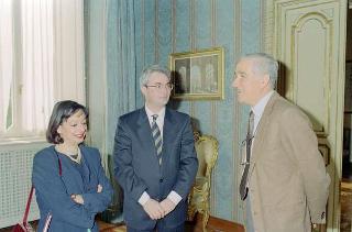 Il Presidente della Repubblica Francesco Cossiga con Francesco Borghetto, sindaco di Sassari
