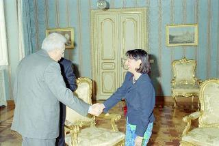 Il Presidente della Repubblica Francesco Cossiga con Francesco Borghetto, sindaco di Sassari
