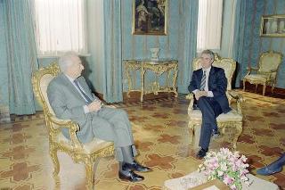 Il Presidente della Repubblica Francesco Cossiga con Francesco Borghetto, sindaco di Sassari