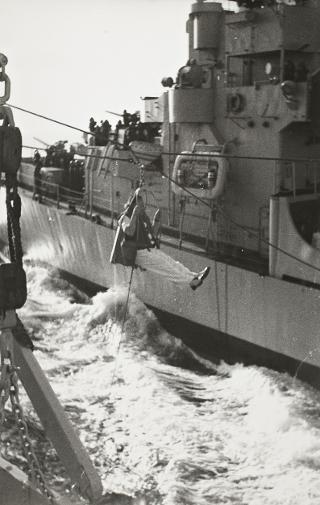 Il Presidente della Repubblica Luigi Einaudi con la moglie Ida a bordo dell'Andrea Doria