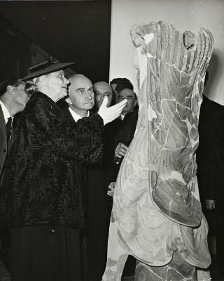 Intervento del Presidente della Repubblica Luigi Einaudi e della moglie Ida alla inaugurazione del rinnovato Museo di arte etrusca a Villa Giulia (Roma)