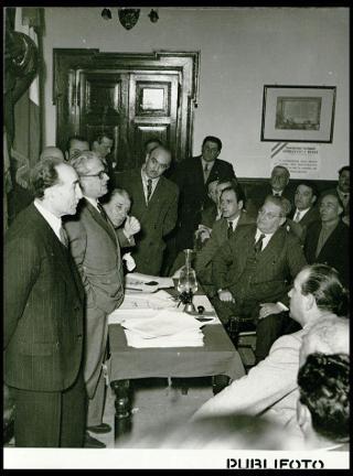 Giovanni Gronchi partecipa al Congresso provinciale dell'Associazione nazionale combattenti e reduci a Roma