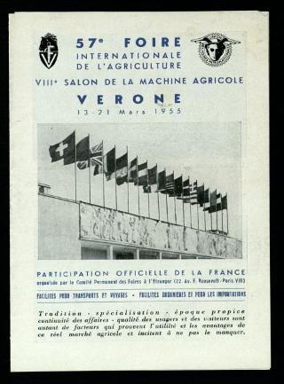 La Fiera internazionale dell'agricoltura di Verona nelle edizioni 1952, 1955 e 1956