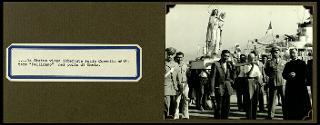 Cerimonia del ricevimento della statua della Madonna consolatrice offerta dai Cavalieri del Santo Sepolcro di Gerusalemme all'Ergastolo di Santo Stefano l'8 agosto 1953