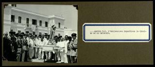 Cerimonia del ricevimento della statua della Madonna consolatrice offerta dai Cavalieri del Santo Sepolcro di Gerusalemme all'Ergastolo di Santo Stefano l'8 agosto 1953