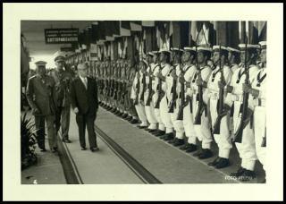 Giovanni Gronchi all'inaugurazione della XV manifestazione dell'Ente fiera internazionale della pesca di Ancona