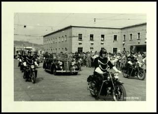 Giovanni Gronchi all'inaugurazione della XV manifestazione dell'Ente fiera internazionale della pesca di Ancona