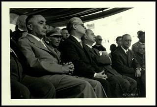Giovanni Gronchi all'inaugurazione della XV manifestazione dell'Ente fiera internazionale della pesca di Ancona
