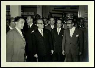 Giovanni Gronchi all'inaugurazione della XV manifestazione dell'Ente fiera internazionale della pesca di Ancona