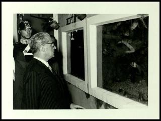 Giovanni Gronchi all'inaugurazione della XV manifestazione dell'Ente fiera internazionale della pesca di Ancona