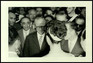 Giovanni Gronchi all'inaugurazione della XV manifestazione dell'Ente fiera internazionale della pesca di Ancona