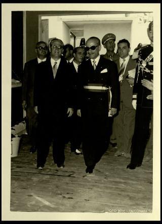 Giovanni Gronchi all'inaugurazione della XV manifestazione dell'Ente fiera internazionale della pesca di Ancona