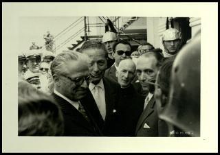 Giovanni Gronchi all'inaugurazione della XV manifestazione dell'Ente fiera internazionale della pesca di Ancona