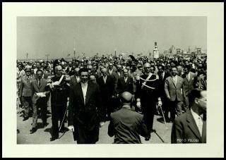 Giovanni Gronchi all'inaugurazione della XV manifestazione dell'Ente fiera internazionale della pesca di Ancona