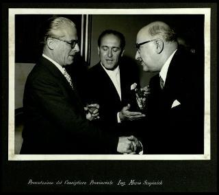 Giovanni Gronchi all'inaugurazione della Sala del Tiepolo nel Palazzo Isimbardi, sede della amministrazione provinciale di Milano