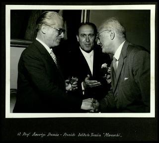 Giovanni Gronchi all'inaugurazione della Sala del Tiepolo nel Palazzo Isimbardi, sede della amministrazione provinciale di Milano