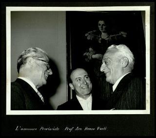 Giovanni Gronchi all'inaugurazione della Sala del Tiepolo nel Palazzo Isimbardi, sede della amministrazione provinciale di Milano