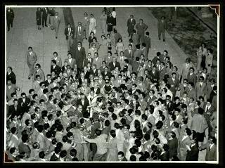 Giovanni Gronchi visita l'Università di Palermo