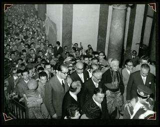 Giovanni Gronchi visita l'Università di Palermo