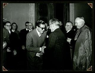Giovanni Gronchi visita l'Università di Palermo