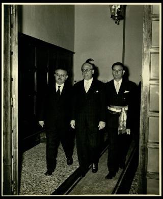 Giovanni Gronchi partecipa alla celebrazione del decennale della ricostituzione della provincia di Caserta