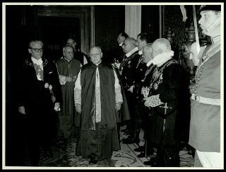 Giovanni Gronchi all'udienza pontificia in Vaticano