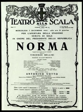 Giovanni Gronchi al Teatro alla Scala di Milano per l'apertura della stagione lirica con la Norma di Vincenzo Bellini