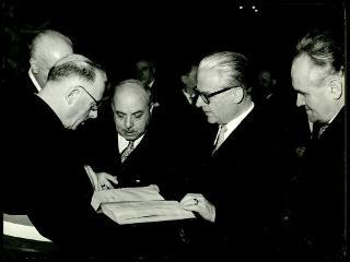 Giovanni Gronchi in visita alla città di Carrara