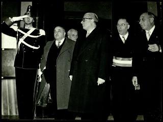 Giovanni Gronchi in visita alla città di Carrara