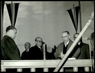 Giovanni Gronchi in visita alla città di Carrara