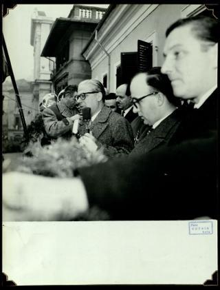 Giovanni Gronchi visita la città di Pontremoli