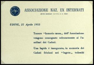 Testimonianze dell'Associazione nazionale ex internati raccolte nel decennale della Liberazione