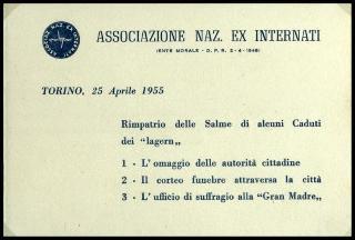 Testimonianze dell'Associazione nazionale ex internati raccolte nel decennale della Liberazione