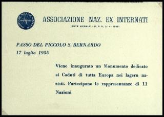 Testimonianze dell'Associazione nazionale ex internati raccolte nel decennale della Liberazione