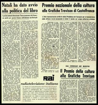 Testimonianze delle officine grafiche Trevisan di Castelfranco Veneto con la documentazione della distruzione a causa di un incendio il 9 gennaio 1956 fino alla ripresa dell'attività nel gennaio 1957